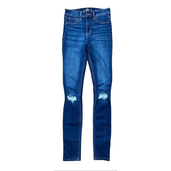 Hollister Pants - Hollister dark wash high rise super skinny jeans